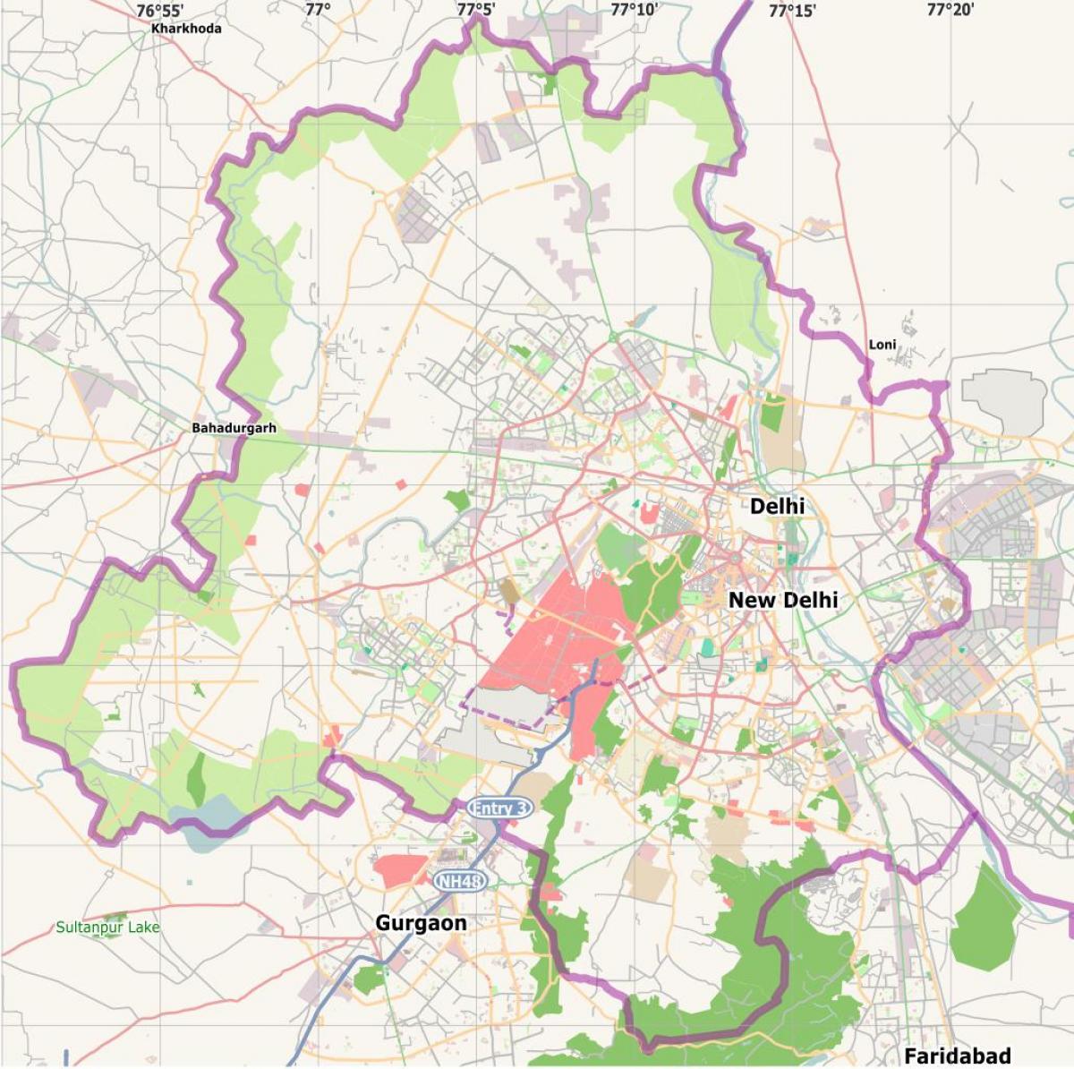 Mapa de la ciudad de Nueva Delhi