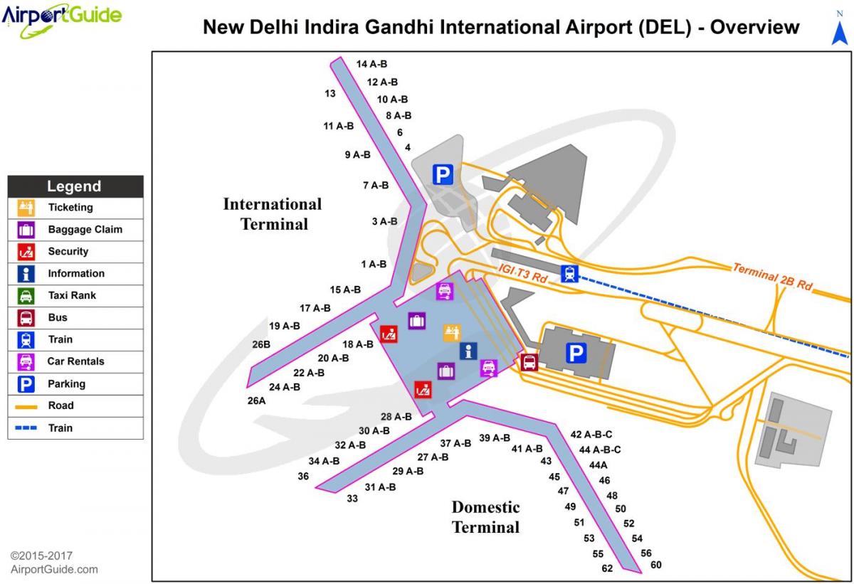 Mapa de la terminal del aeropuerto de Nueva Delhi
