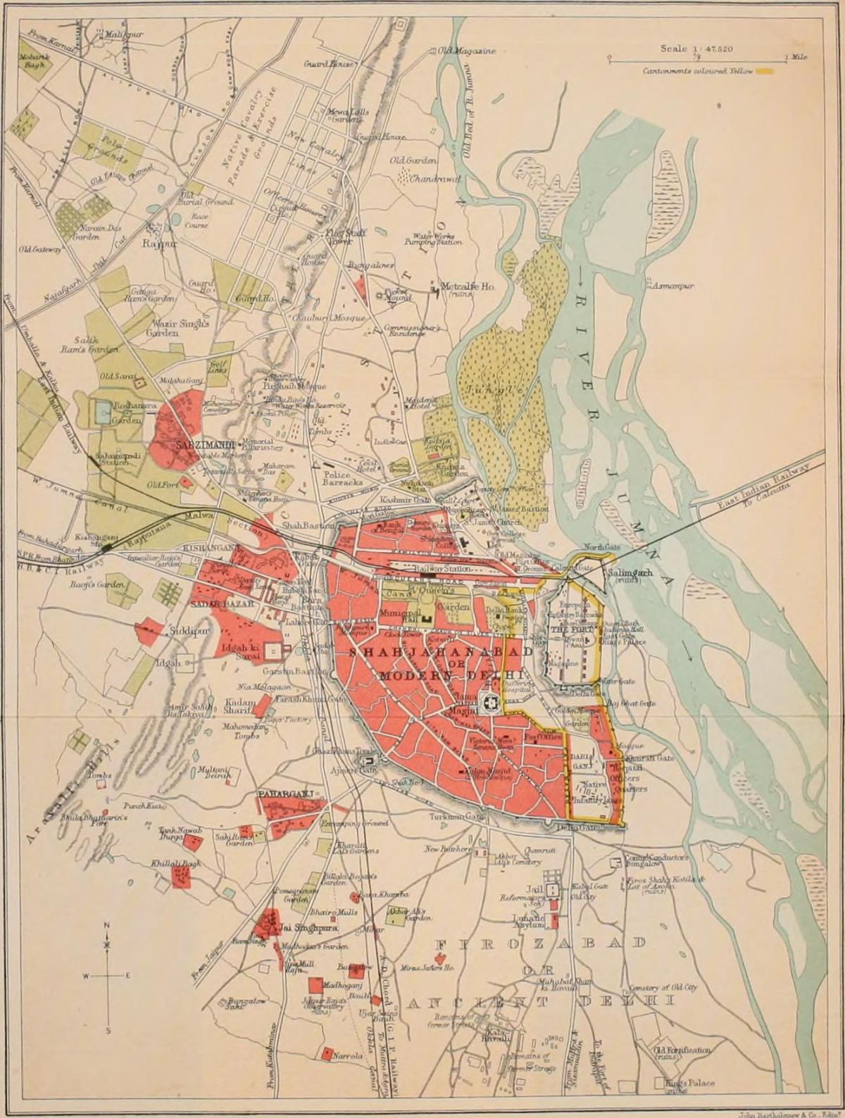 Mapa histórico de Nueva Delhi